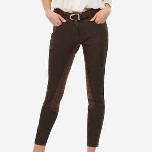 NWT Faux Leather Equestrian Jean in Brown - Size 34
